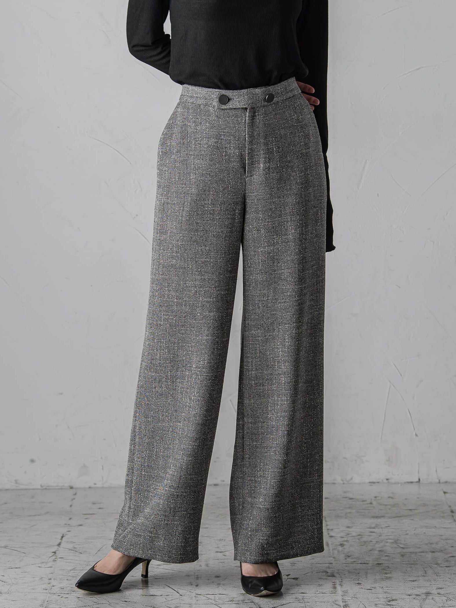 ノンウールツィードパンツ≪洗濯機で洗える/セットアップ対応≫