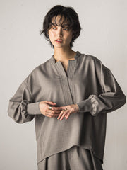 【一瞬で楽とキレイを叶える】ナチュラルストレッチスキッパーブラウス≪セットアップ対応≫