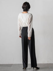 ハイストレッチカルゼワイドパンツ