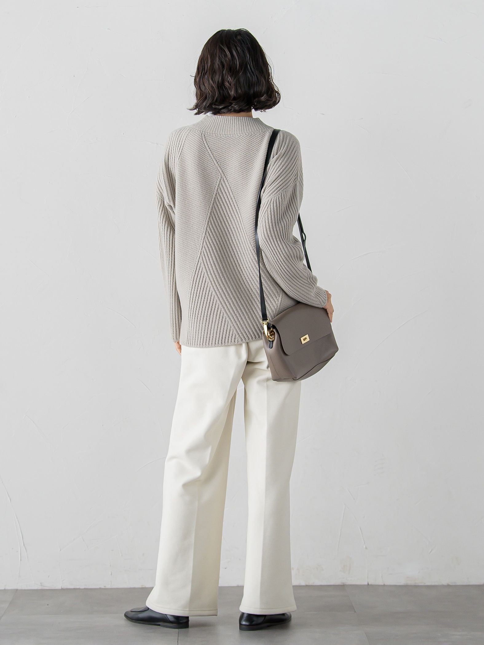 【大きいサイズ】ヘリンボーンニット