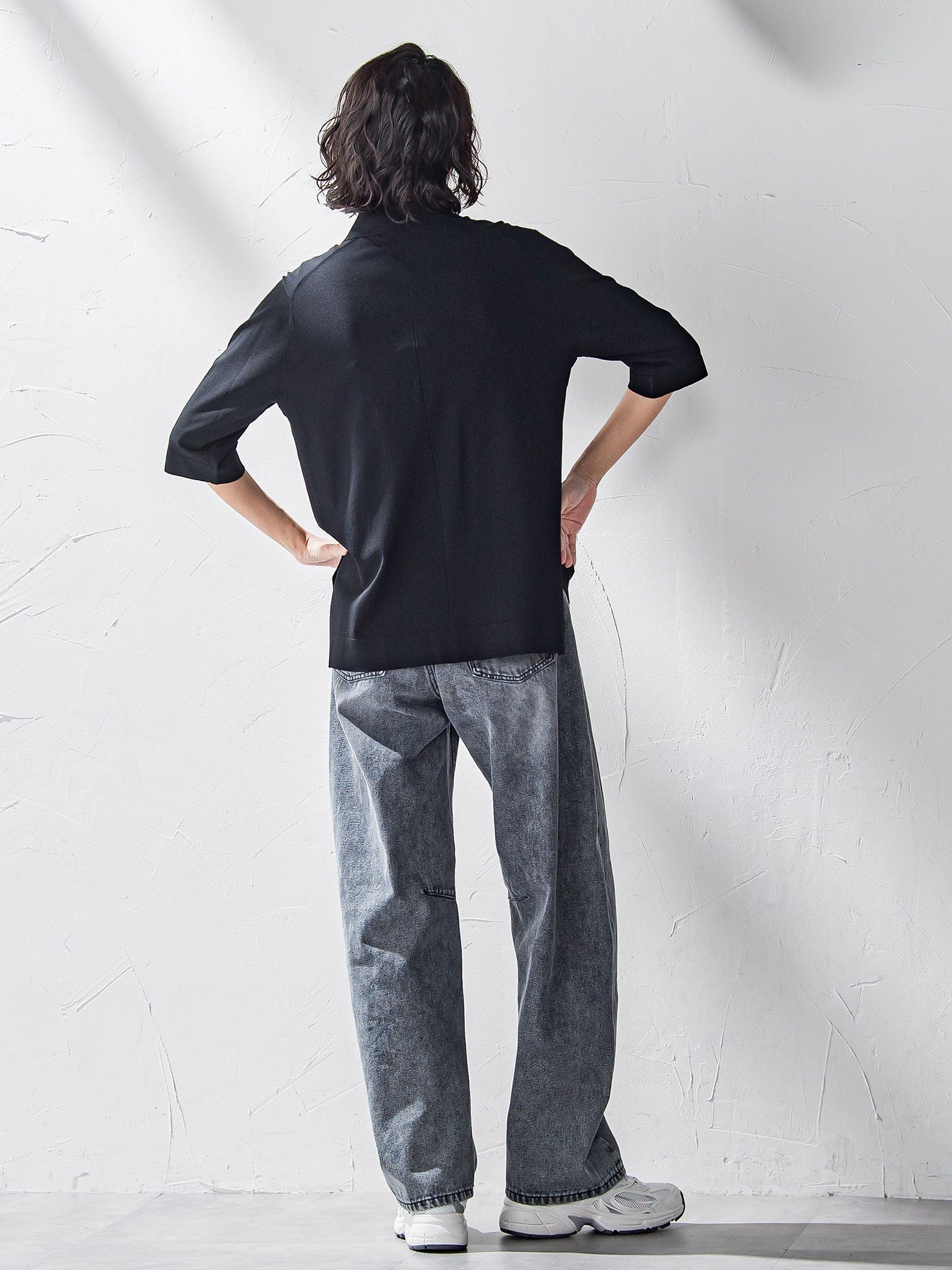 【WEB限定】デニムカーブパンツ≪洗濯機で洗える≫