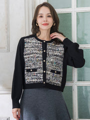 CLARENSONミックスツイードカーディガン