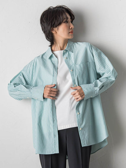 ドビーストライプシャツ