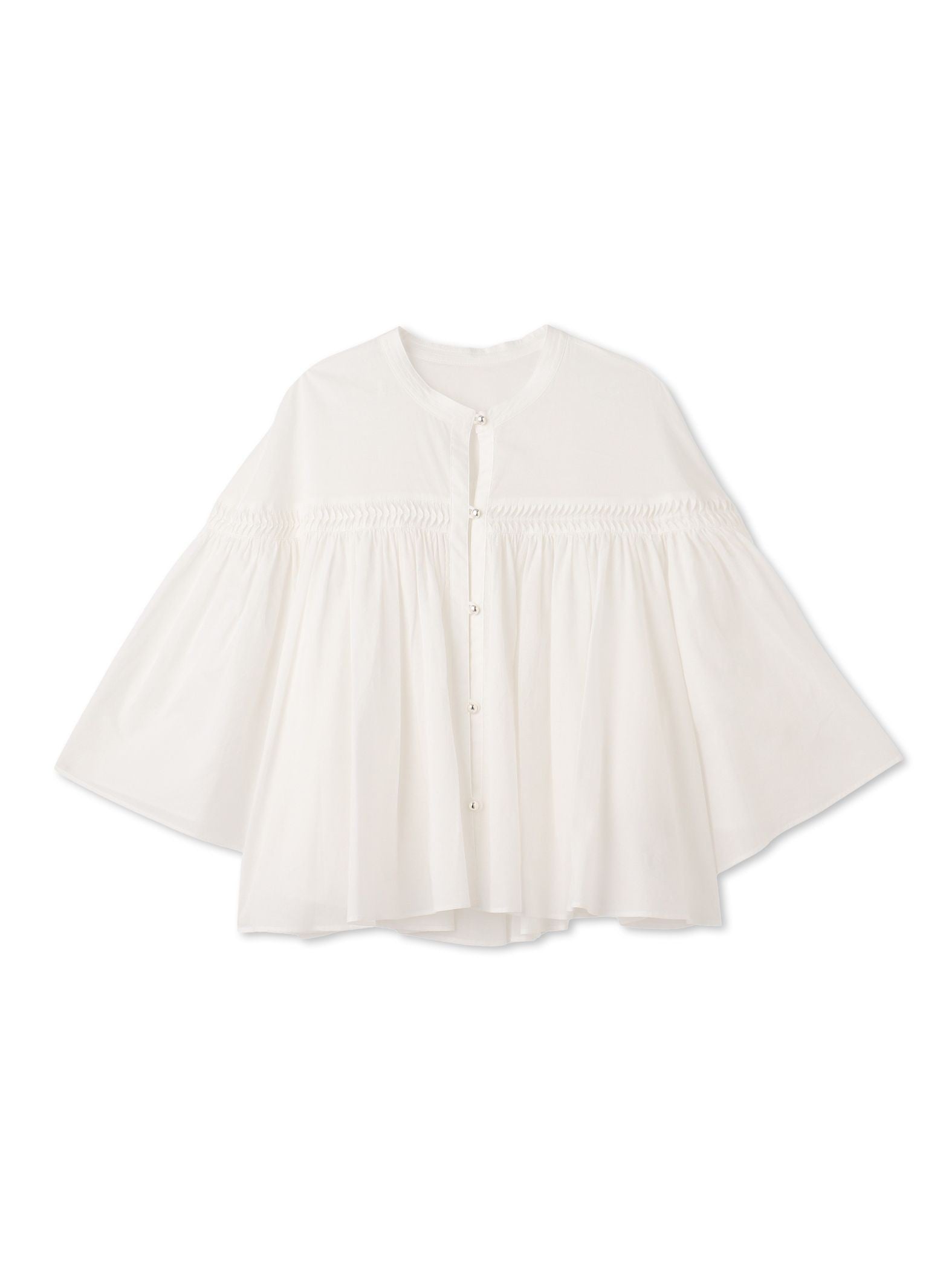 ピンタックcottonブラウス≪洗濯機で洗える≫