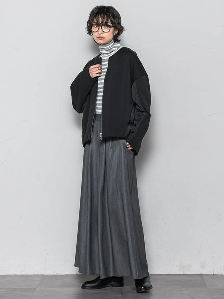 ダンボール×キルティングミドルノーカラーブルゾン