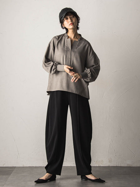 【一瞬で楽とキレイを叶える】ナチュラルストレッチスキッパーブラウス≪セットアップ対応≫