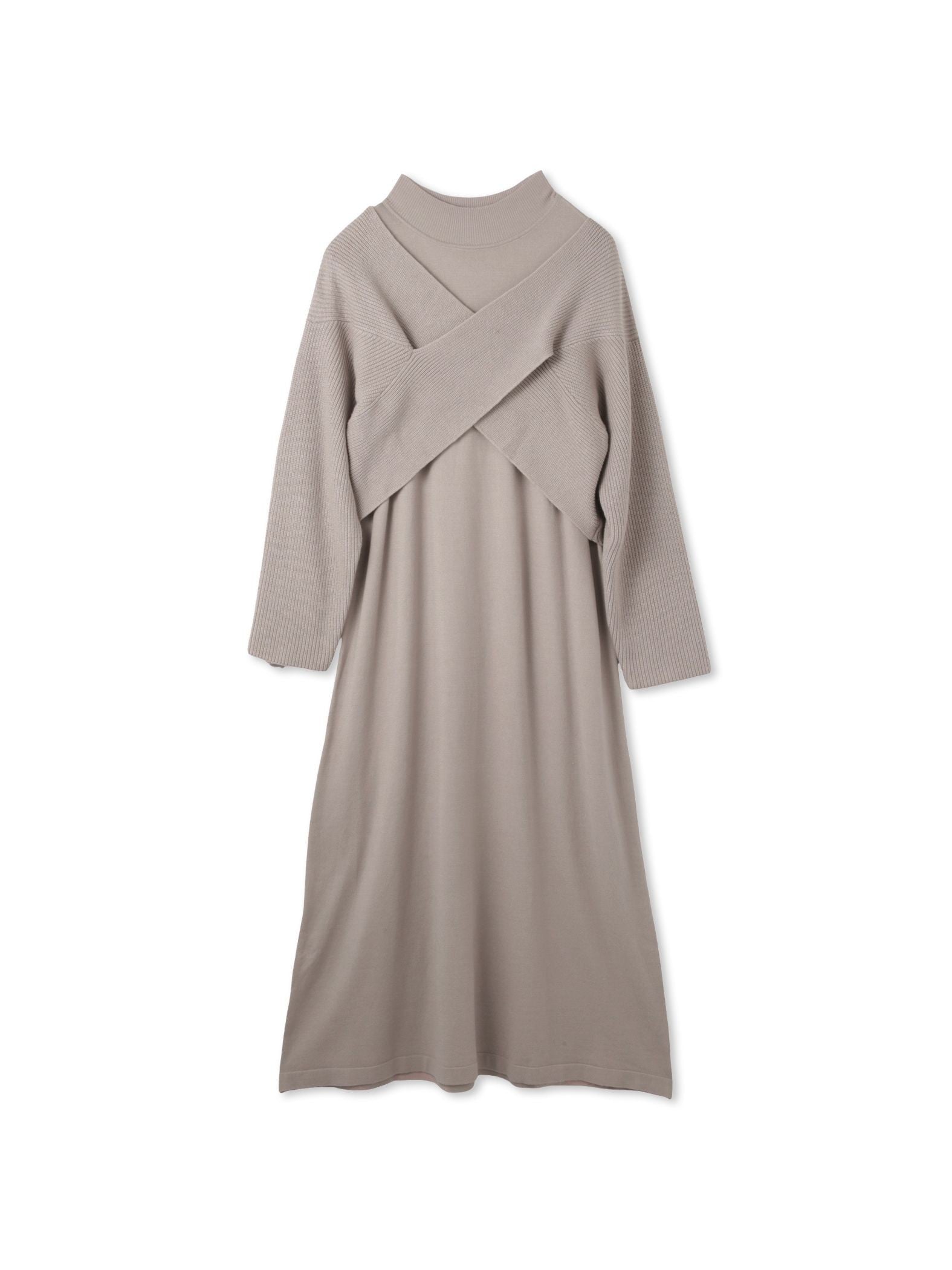 カシュクールニットアンサンブルワンピース≪手洗い可能≫