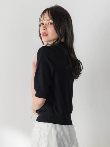 【WEB限定カラーあり】LUCINDAポロニット