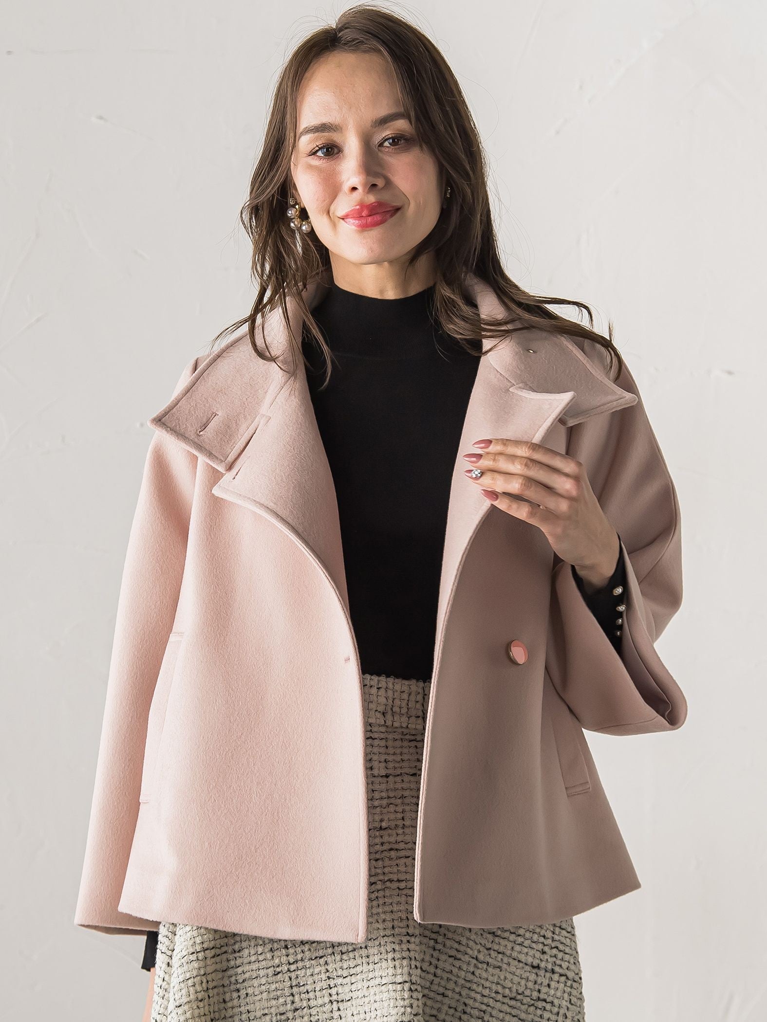 スタンドカラーショートコート