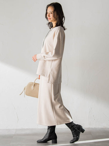 【WEB限定】フェイクスエードプルオーバー≪セットアップ対応/洗える≫