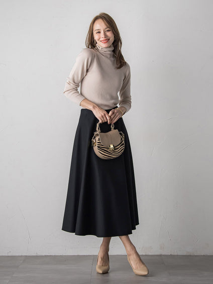 【新色追加】スパンコールリブタートルニット