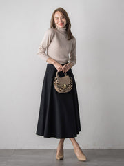 【新色追加】スパンコールリブタートルニット