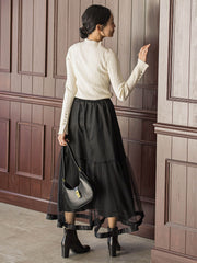 袖ボタンランダムリブニット≪手洗い可能≫