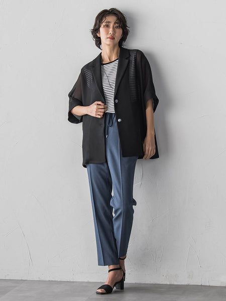 まるーでデニムテーパードパンツ