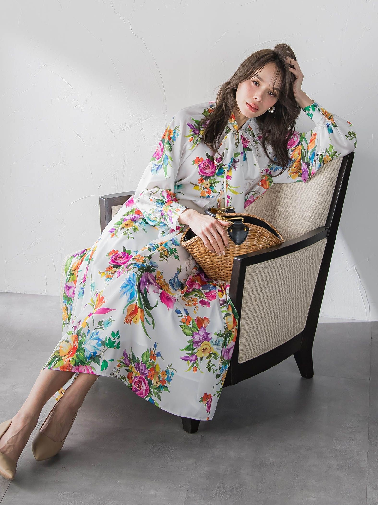 ビッグフラワーブーケスカート