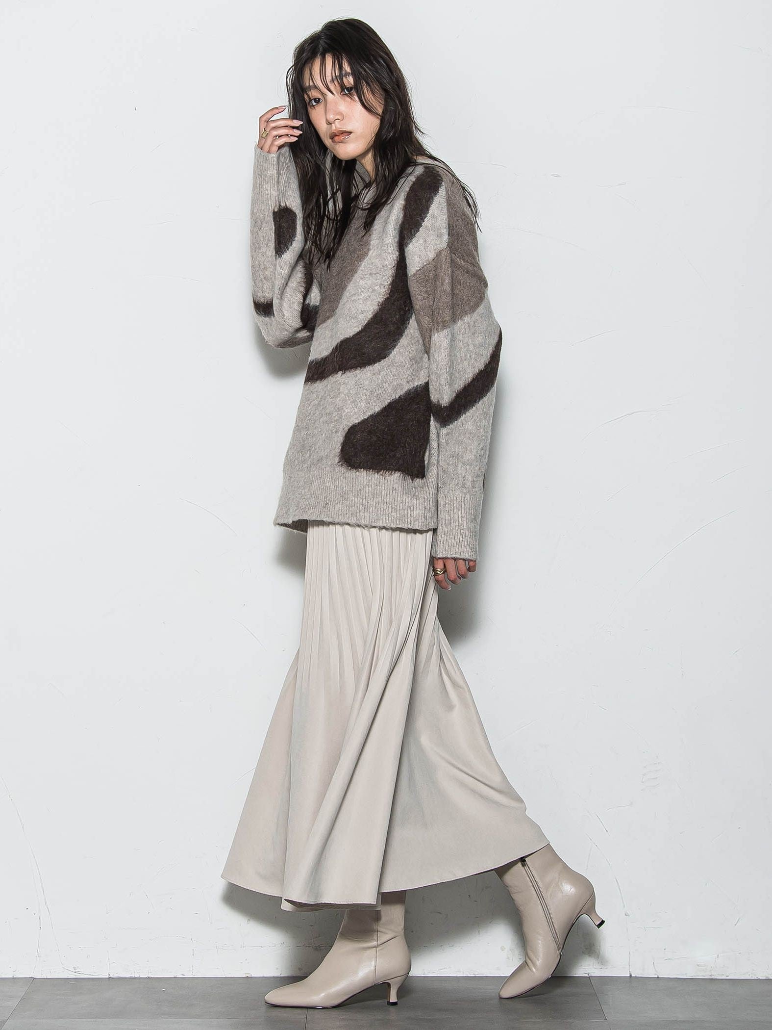 【WEB限定】マーブルニット≪手洗い可能≫