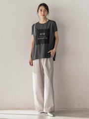レースたたき付けプリントTシャツ