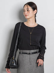 袖レースインナーカットソー