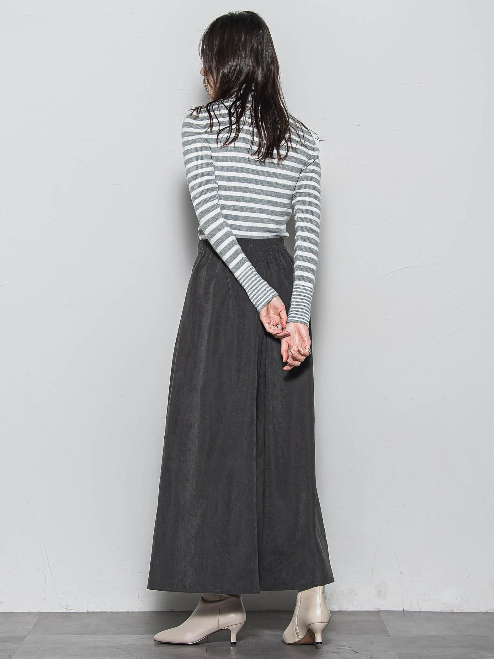 【WEB限定】タートルネックボーダーニットプルオーバー≪手洗い可能≫