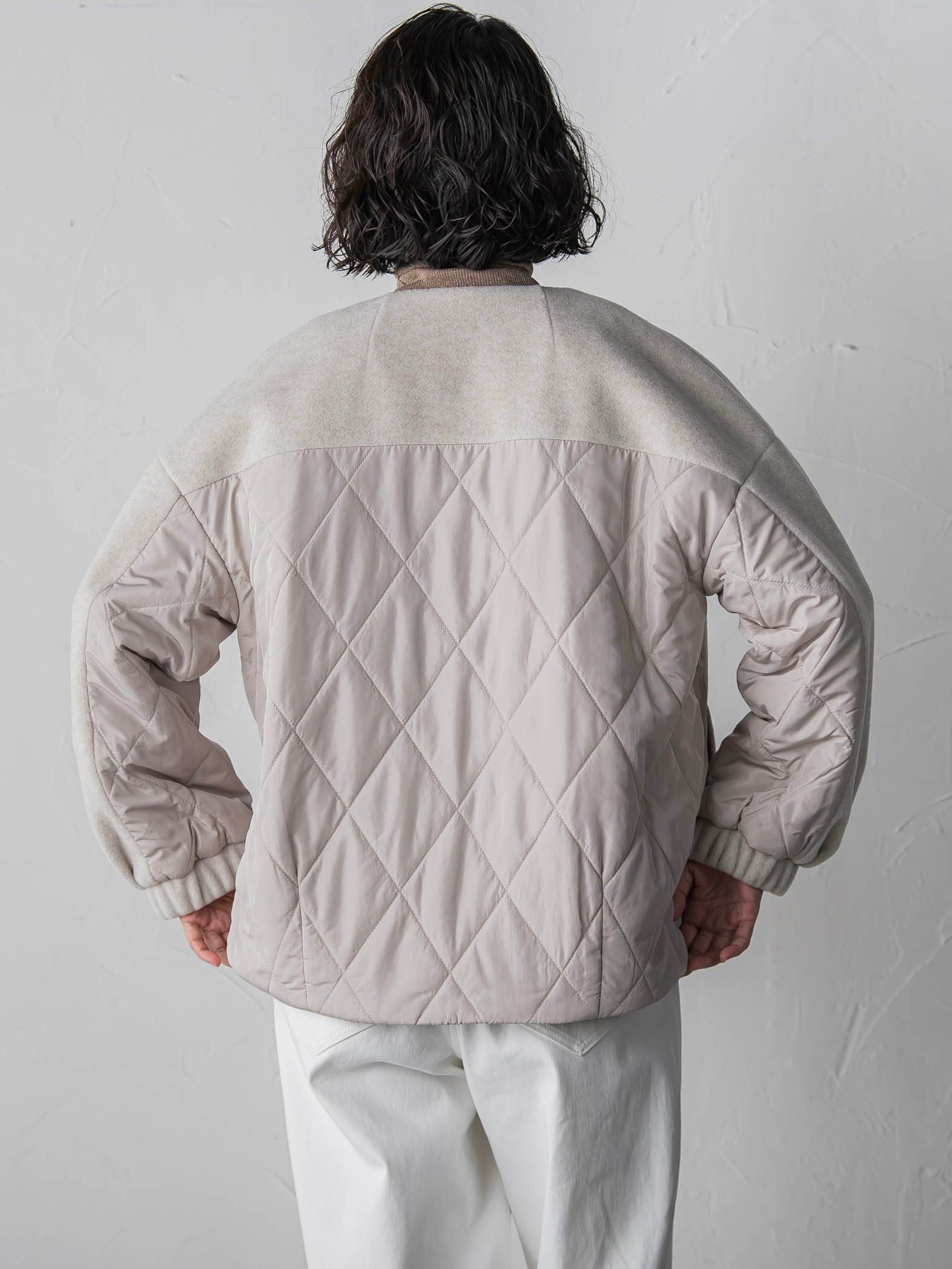 【biyori】キルティングノーカラーブルゾン