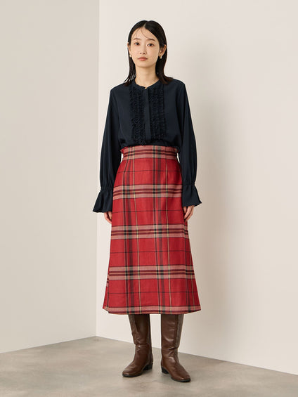 ポライトジョーゼットフリルブラウス≪手洗い可能≫