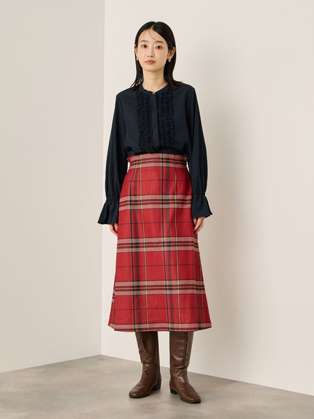 ポライトジョーゼットフリルブラウス≪手洗い可能≫