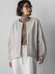 【biyori】キルティングノーカラーブルゾン