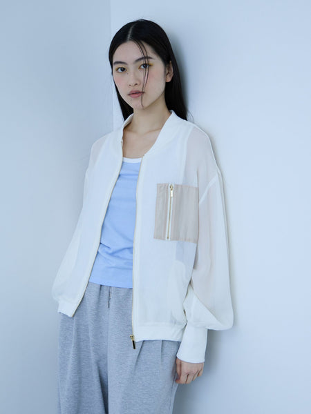 【大人の抜け感】メッシュブルゾン