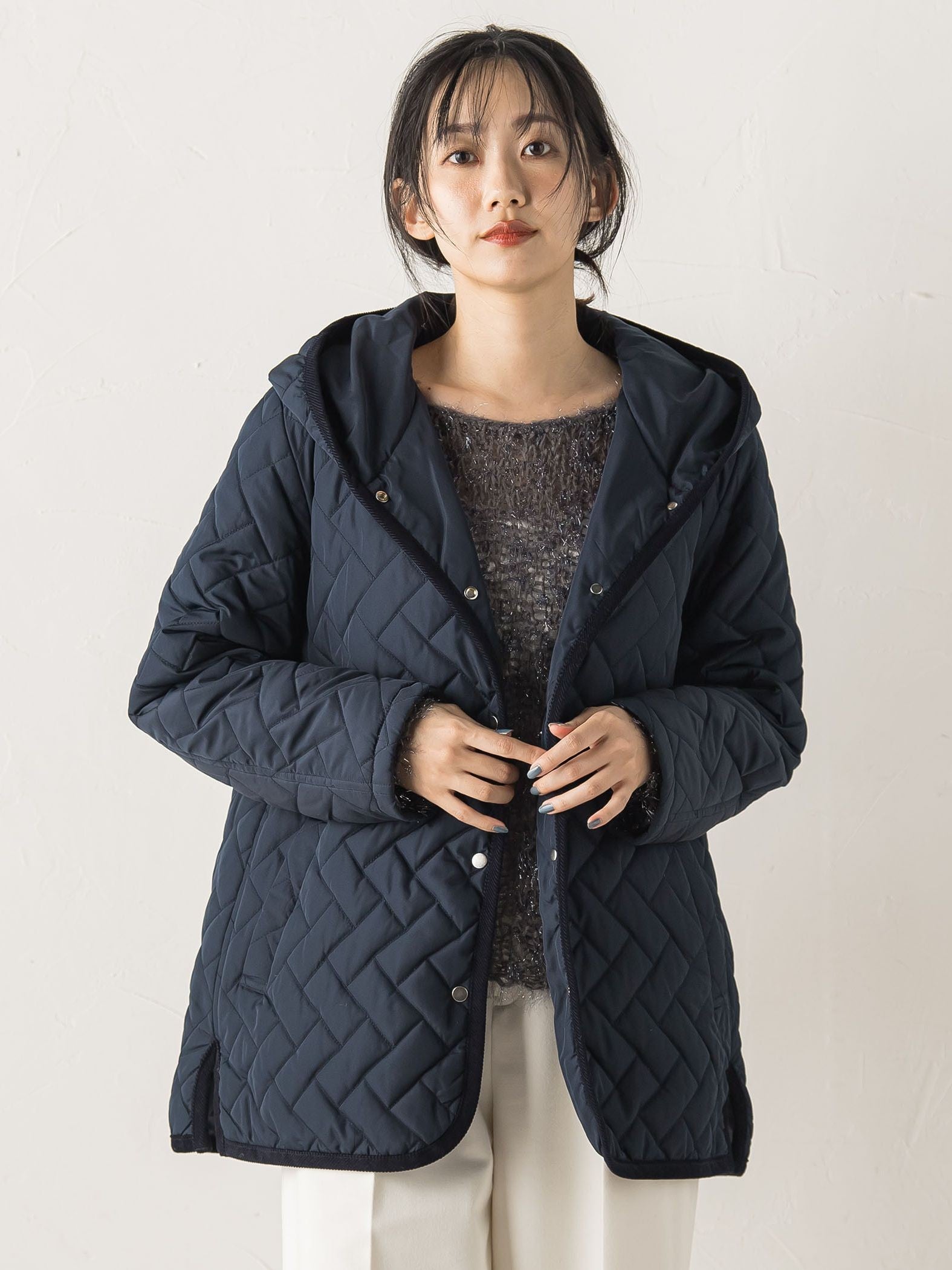 【WEB限定】ポリエステルタフタキルトコート