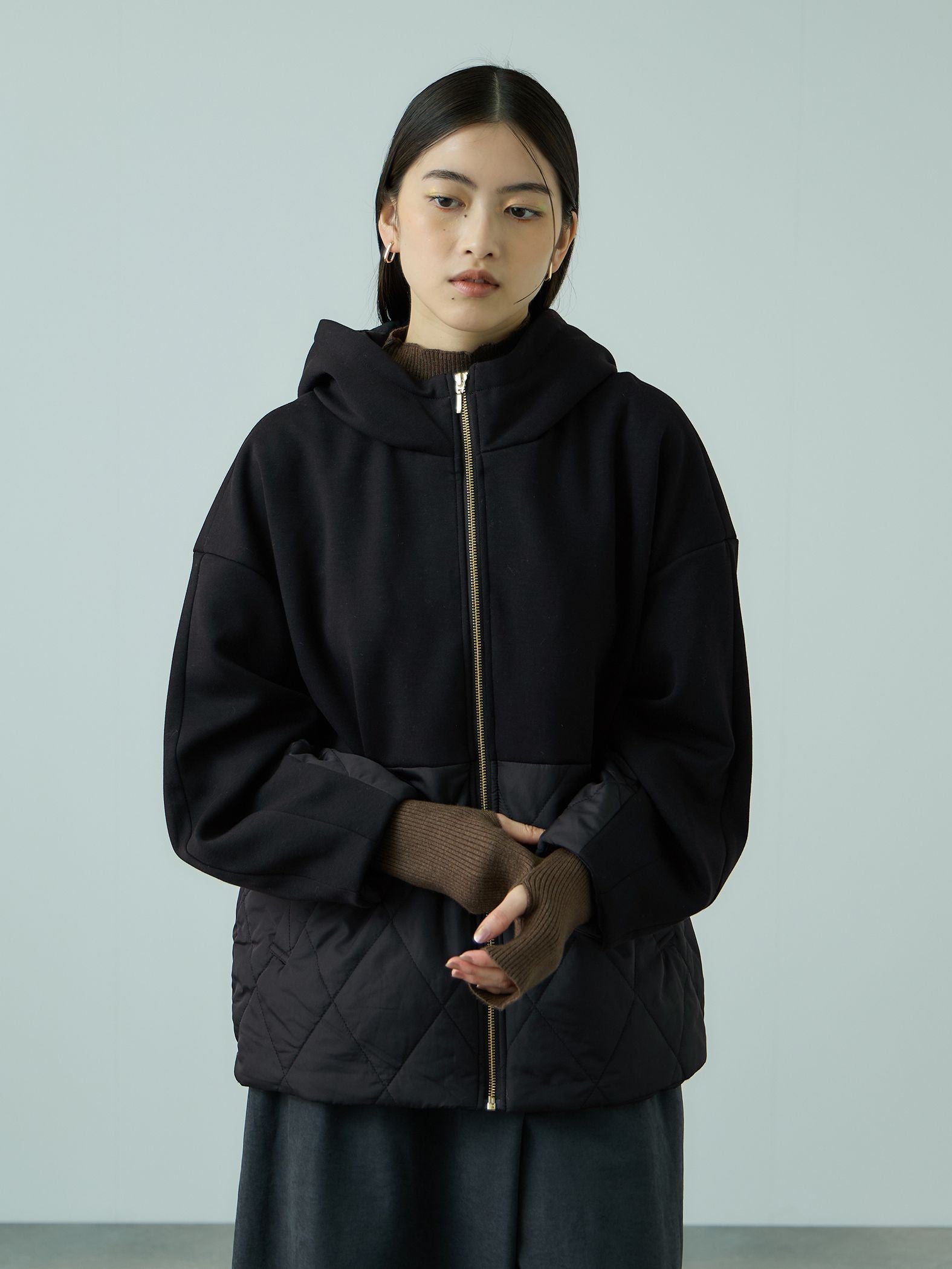 キルトダンボールコクーンスリーブブルゾン