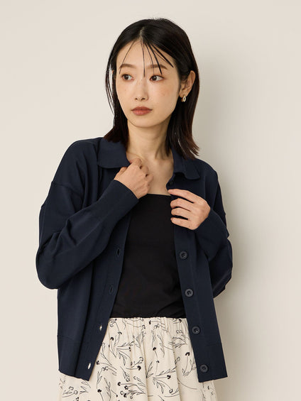 スポンディッシュポロニットトップス≪手洗い可能≫