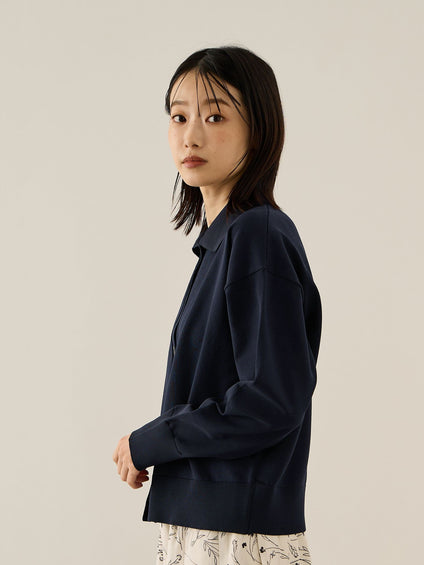 スポンディッシュポロニットトップス≪手洗い可能≫