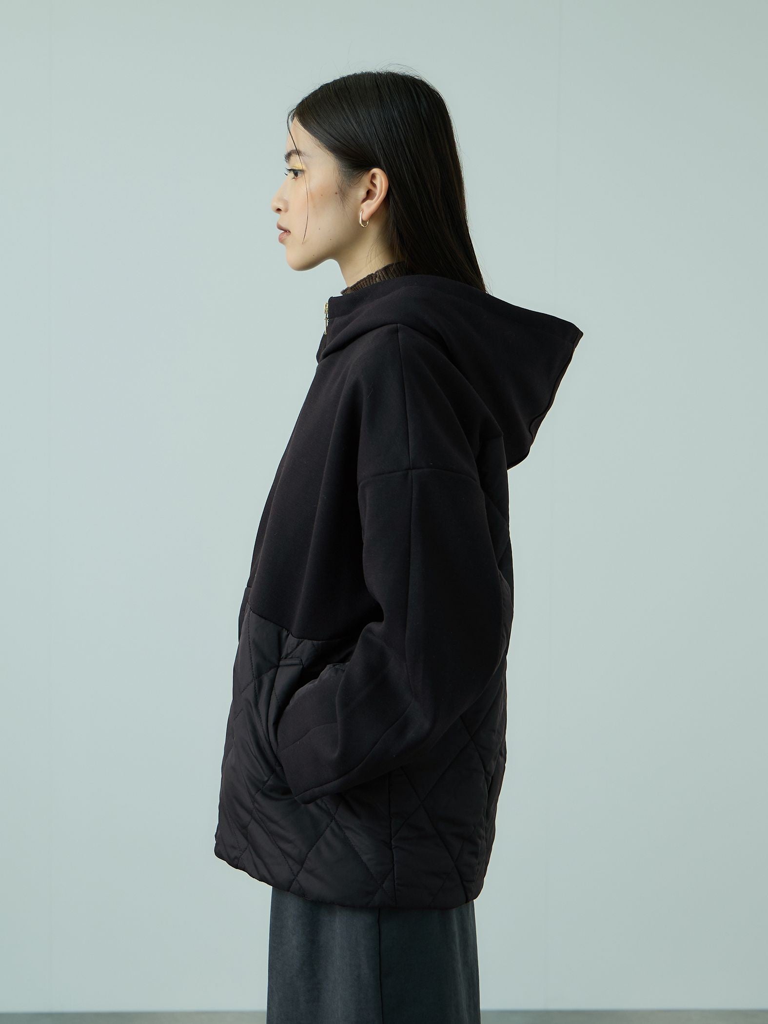 キルトダンボールコクーンスリーブブルゾン
