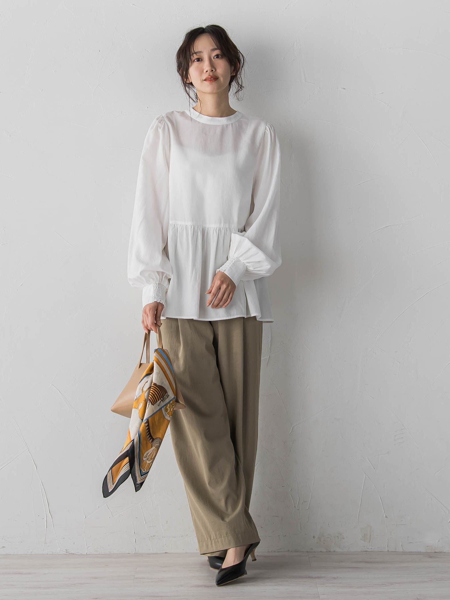 2WAYシアーペプラムシャツ