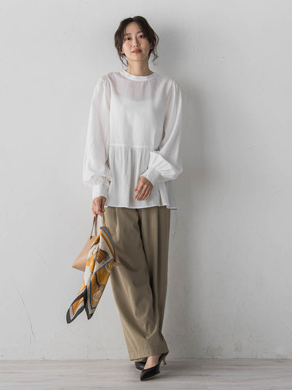 2WAYシアーペプラムシャツ