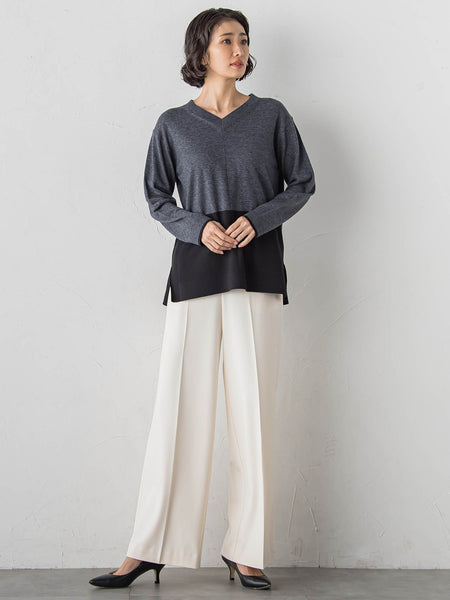 【大きいサイズ】エクセレントウォーム裏起毛ワイドパンツ