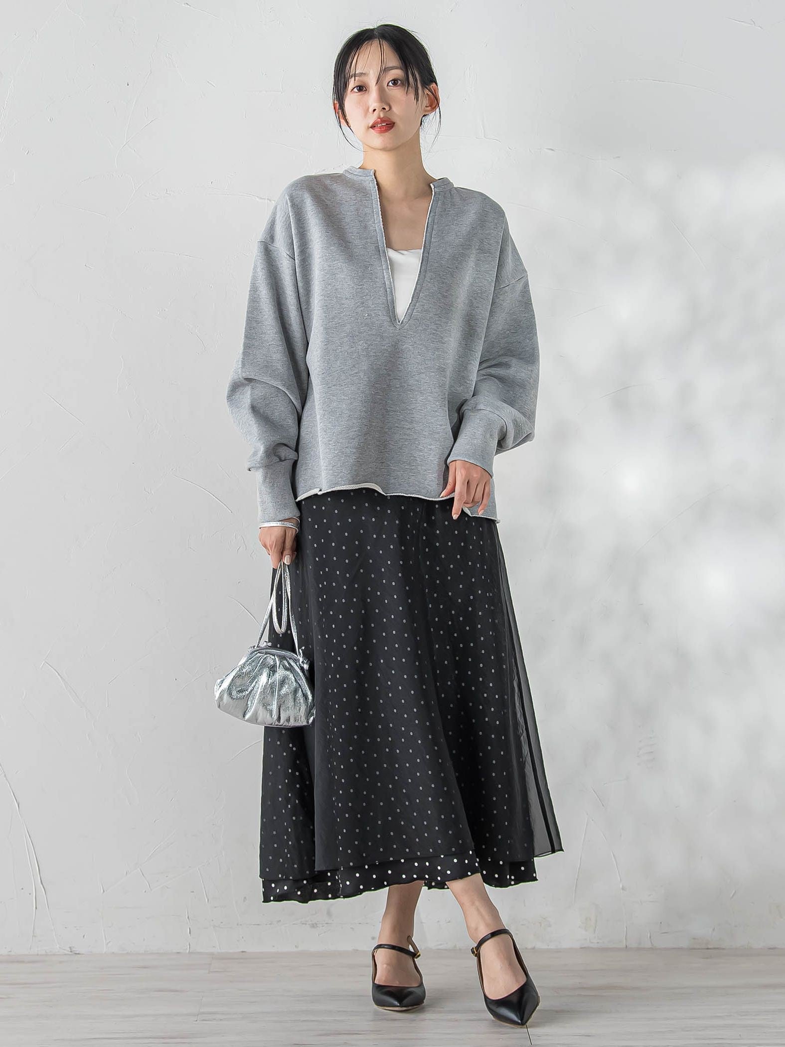 オーガンジーレイヤードスカート