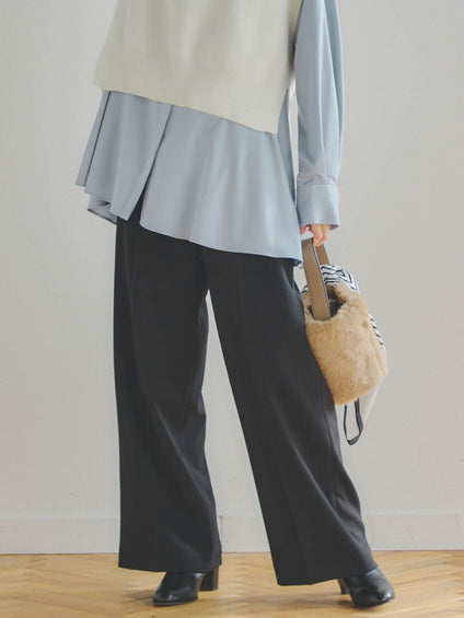 プラミカルツイルワイドパンツ≪セットアップ対応/洗濯機で洗える≫