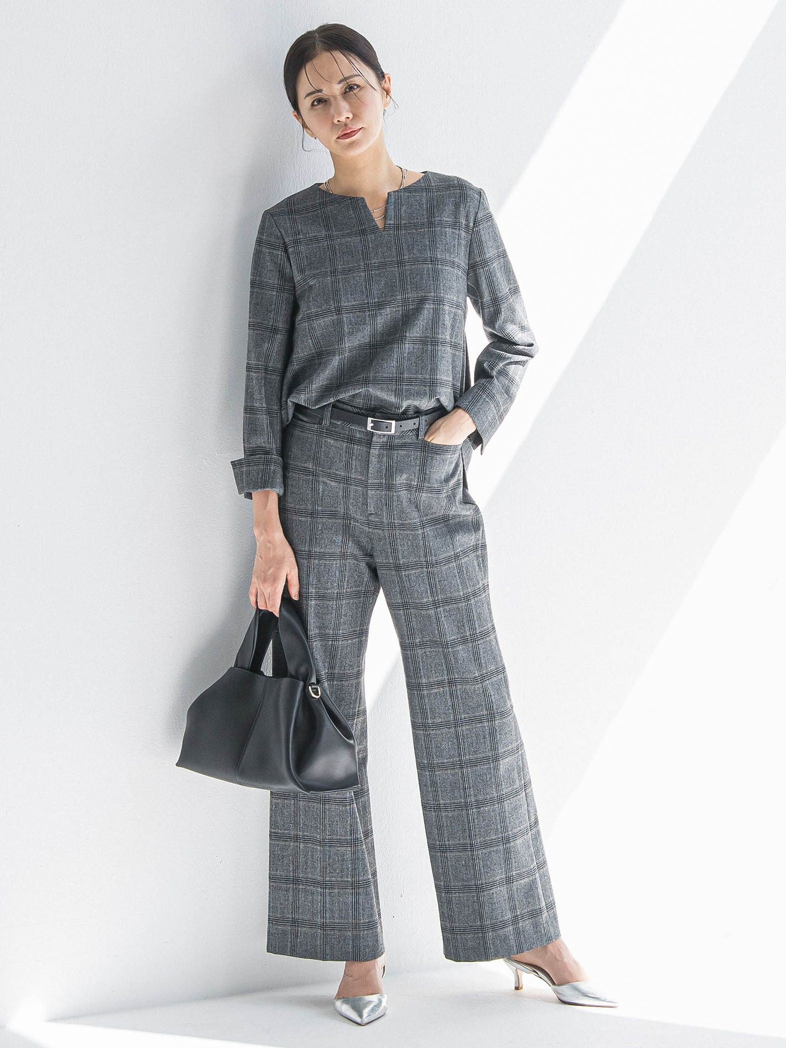 両面起毛キーネックブラウス＜WEB限定11号サイズ＞