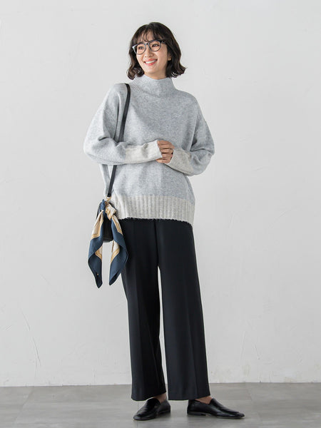 【WEB限定】”ふんわり配色の”もっちりハイネックニット