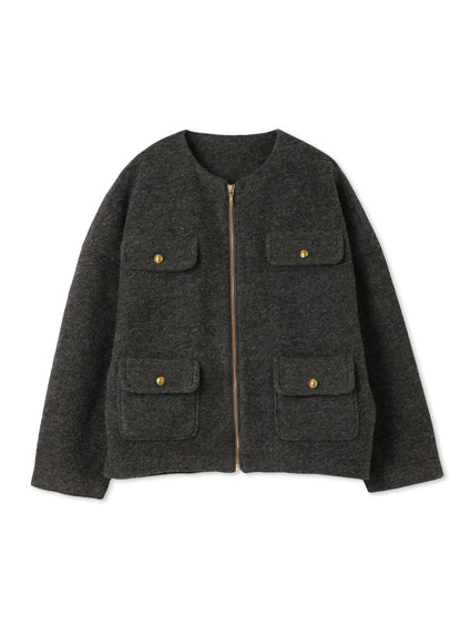 イタリアンエアリー4ポケットZIPブルゾン≪手洗い可能≫