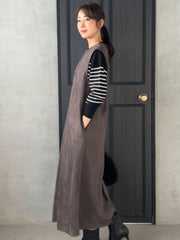 【WEB限定】フェイクスエードワンピース≪洗える≫