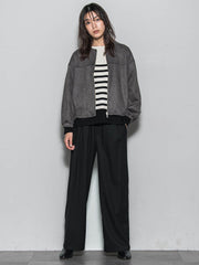 【ふわもち】ボーダーニット≪洗濯機で洗える≫