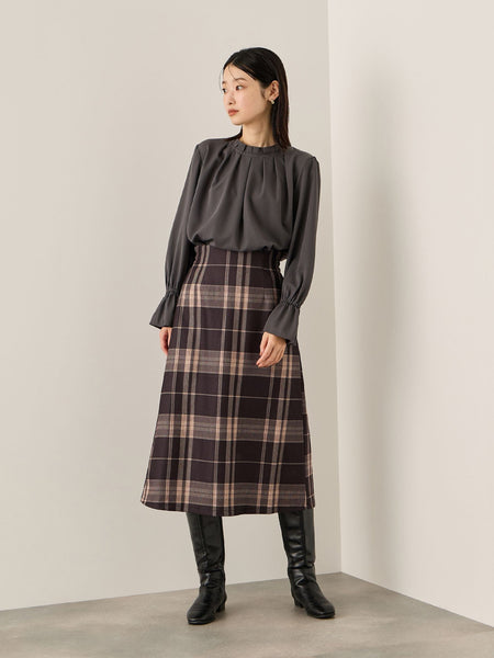 エステールギャバジンハイネックブラウス≪手洗い可能≫