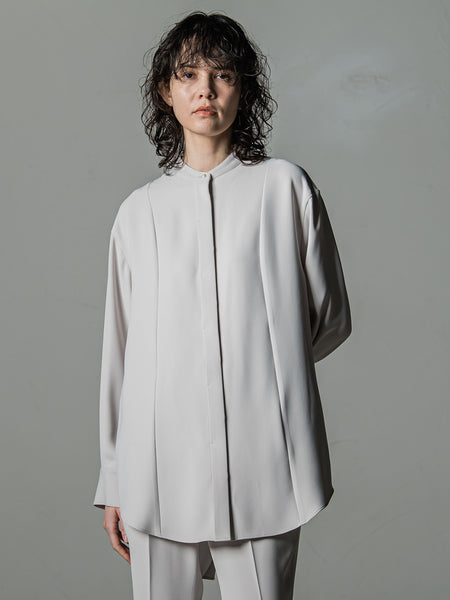 ダブルクロス2WAYロングシャツブラウス≪洗濯機で洗える/セットアップ対応≫