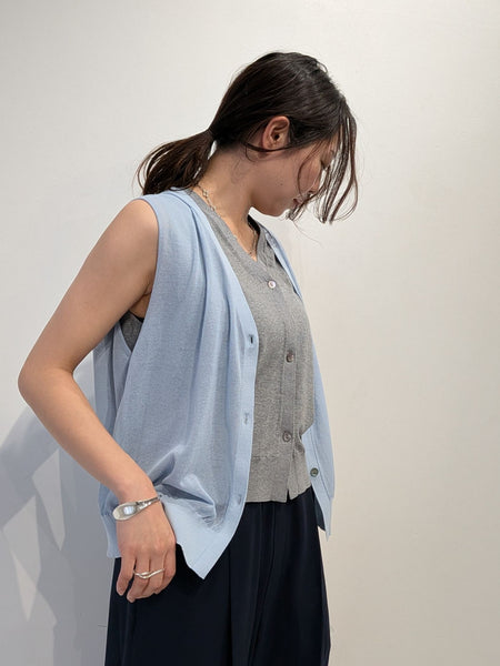 【2piece】sheer layerd vest