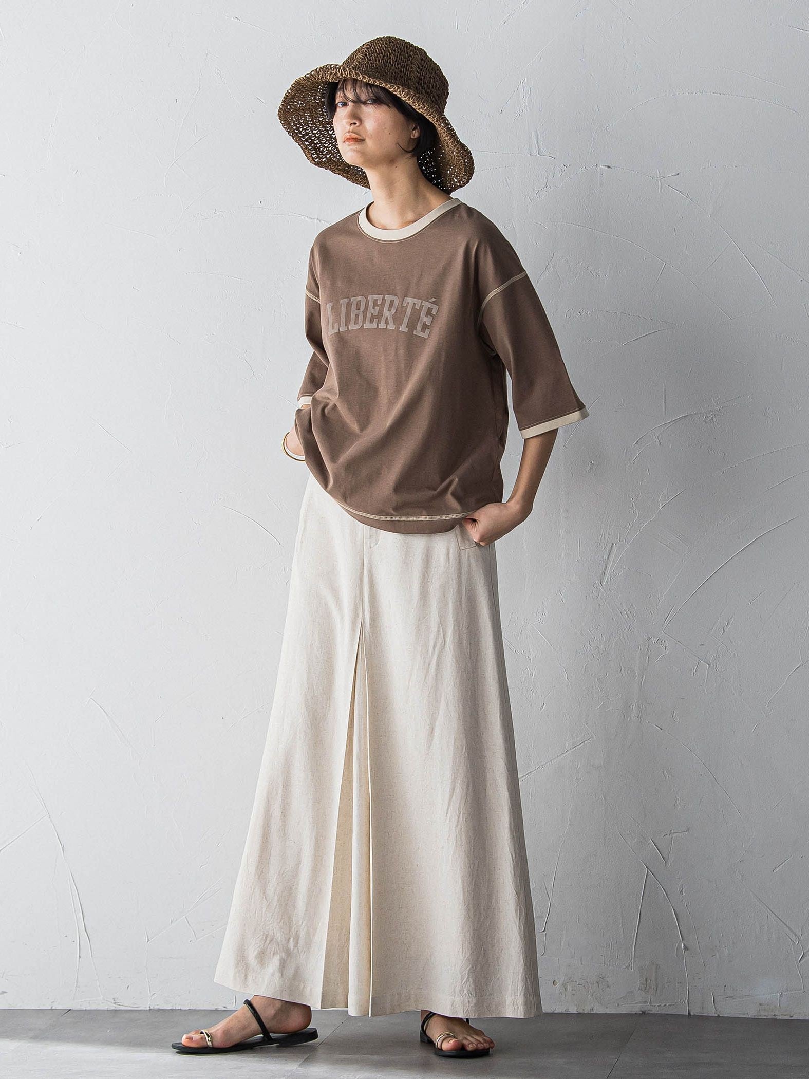 バイカラーパイピングロゴTシャツ≪手洗い可能≫