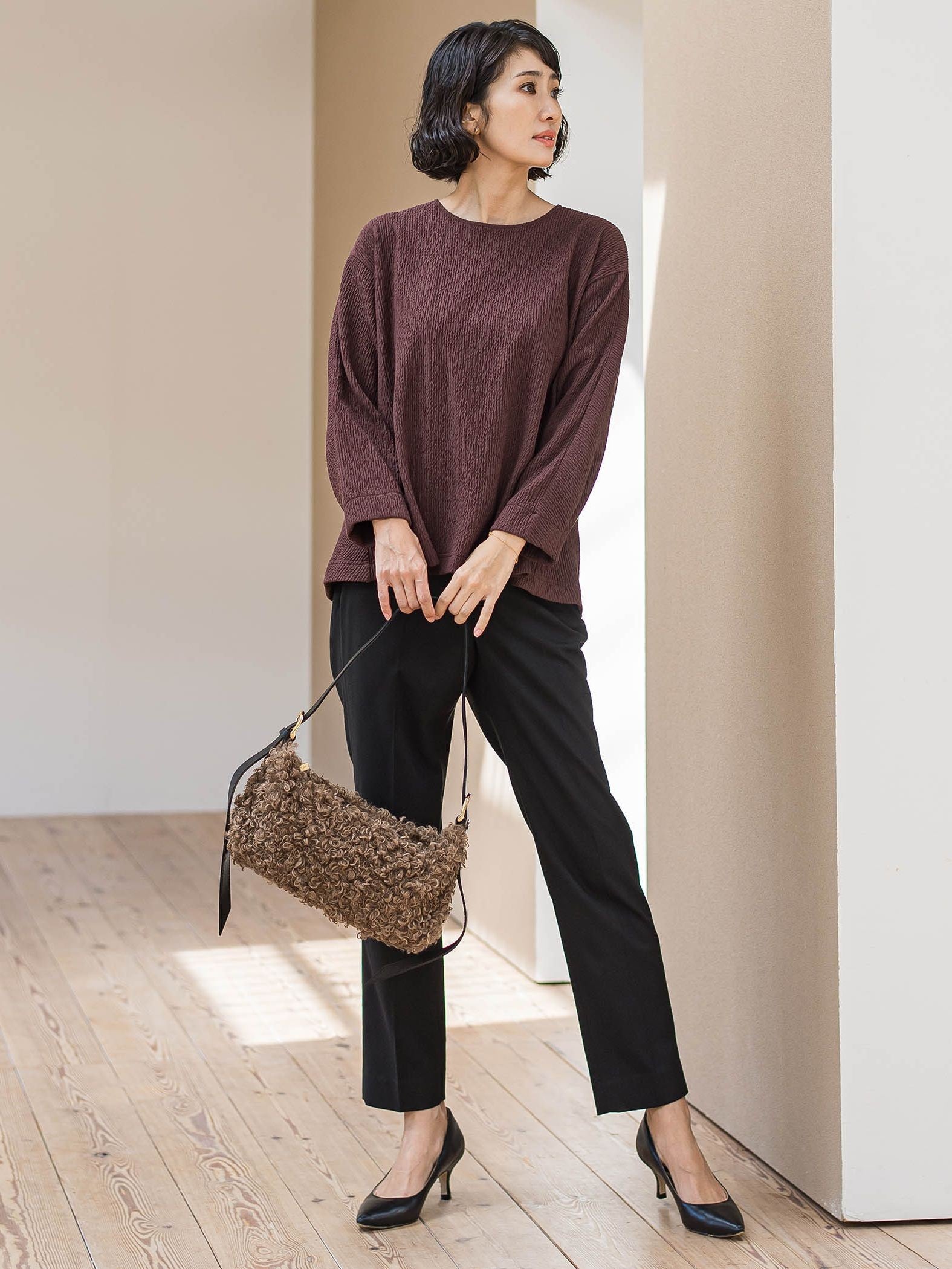 【WEB限定】”すっきり快適な履き心地”テーパードパンツ≪洗濯機で洗える≫