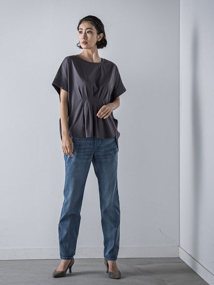 【WEB限定】ウエストタックカットソー≪手洗い可能≫