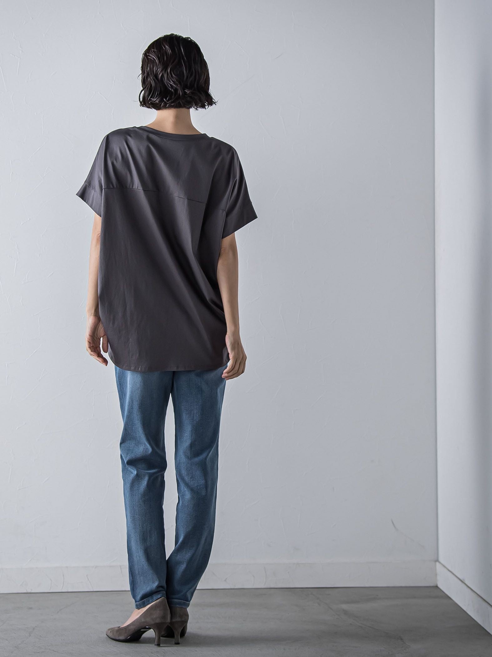【WEB限定】ウエストタックカットソー≪手洗い可能≫